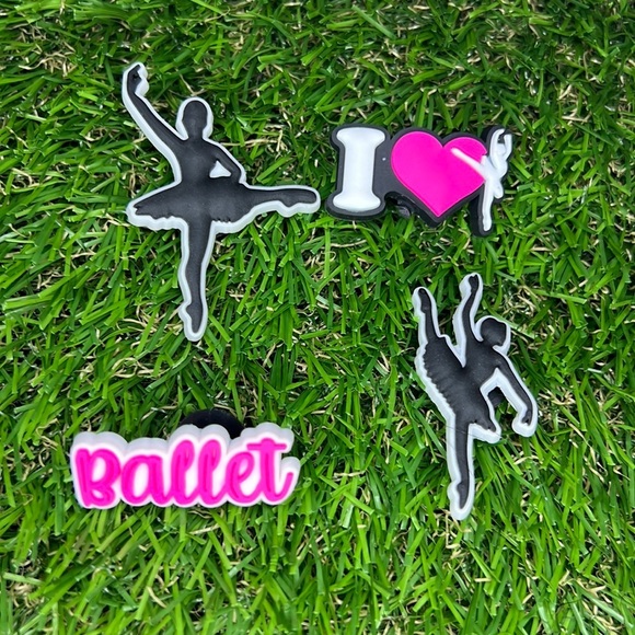 NEW - 4 Ballet Shoe Charms Crocs - Picture 1 of 1